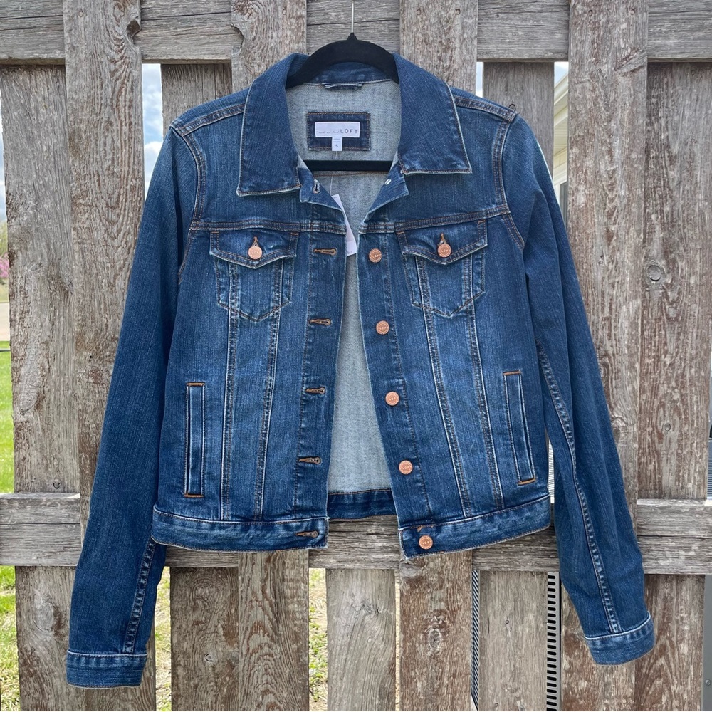 NWT small tall Loft jean jacket